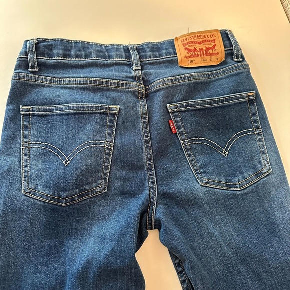 LEVI'S 510 - Skinny Jeans 27x29-14 Regular medium/dark fade Denim *CLEAN/NICE - Picture 2 of 7